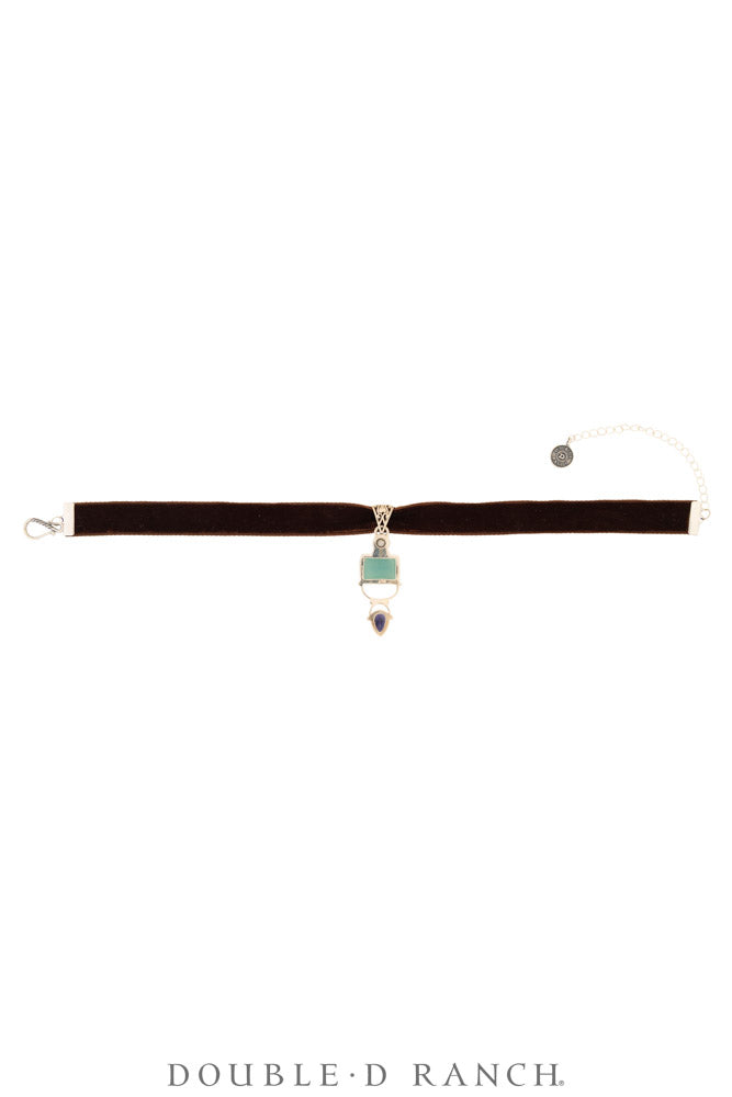 Necklace, Pendant, Margeaux Ribbon With Semi-Precious Stones, Hallmark, Contemporary, 3995Q