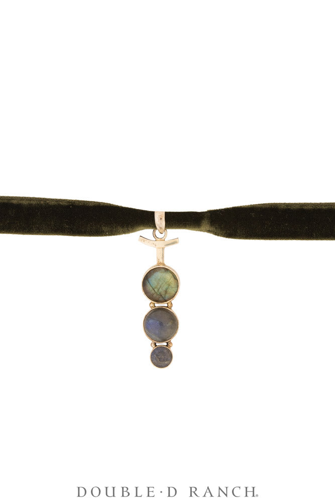 Necklace, Pendant, Margeaux Ribbon With Labradorite & Semi-Precious Stones, Hallmark, Contemporary, 3995C