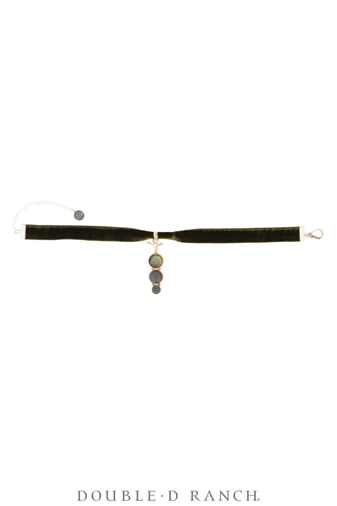Necklace, Pendant, Margeaux Ribbon With Labradorite & Semi-Precious Stones, Hallmark, Contemporary, 3995C