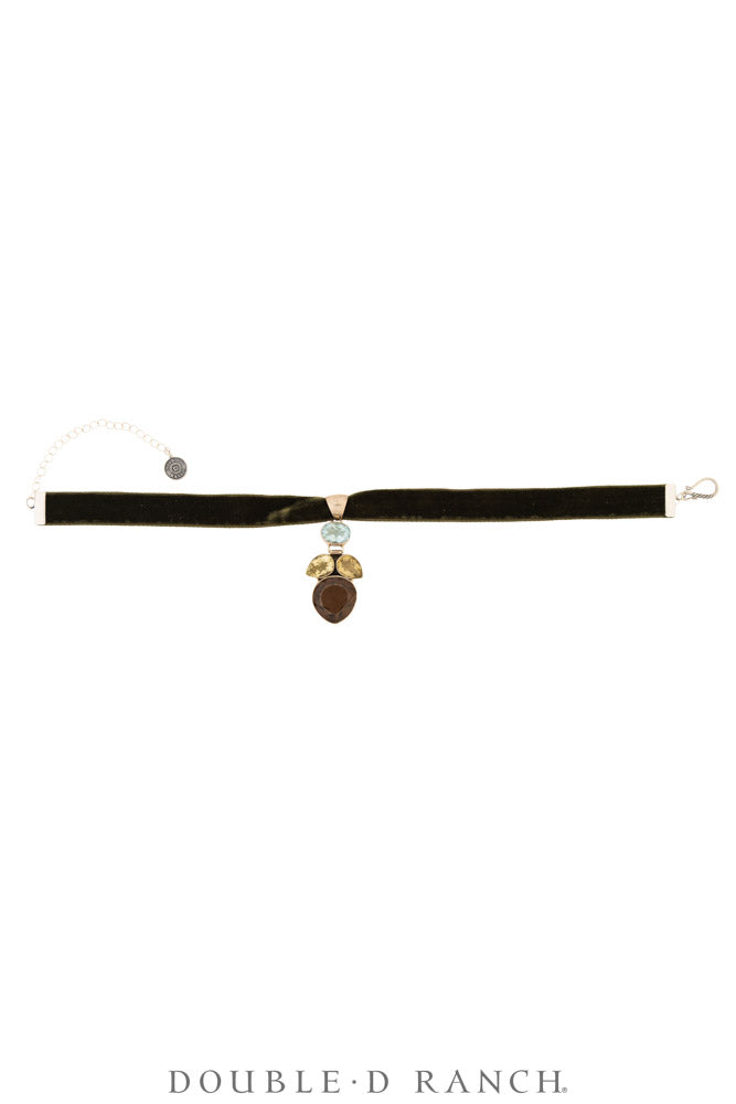 Necklace, Pendant, Margeaux Ribbon With Semi-Precious Stones, Hallmark, Contemporary, 3995A