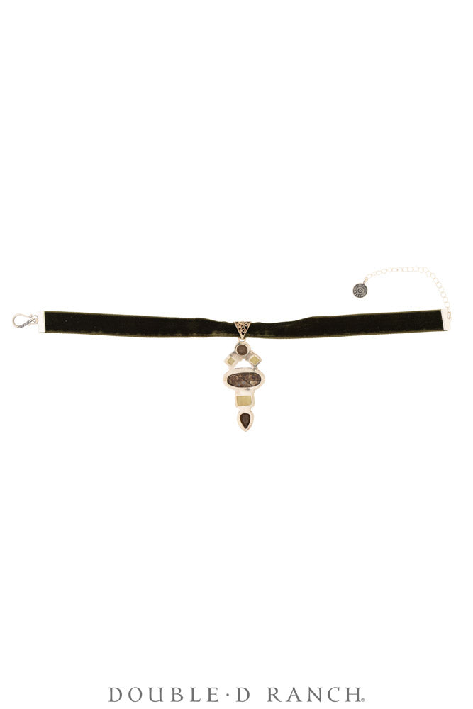 Necklace, Pendant, Margeaux Ribbon With Semi-Precious Stones, Hallmark, Contemporary, 3995G