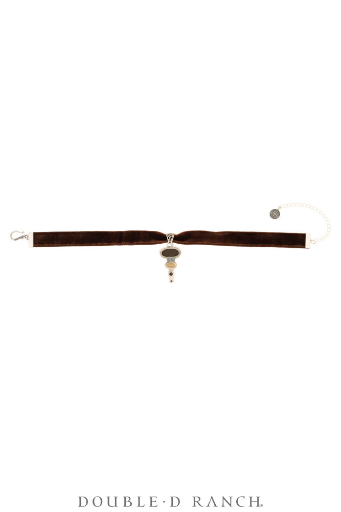 Necklace, Pendant, Margeaux Ribbon With Semi-Precious Stones, Hallmark, Contemporary, 3995M