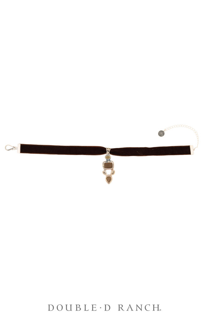 Necklace, Pendant, Margeaux Ribbon With Semi-Precious Stones, Hallmark, Contemporary, 3995R