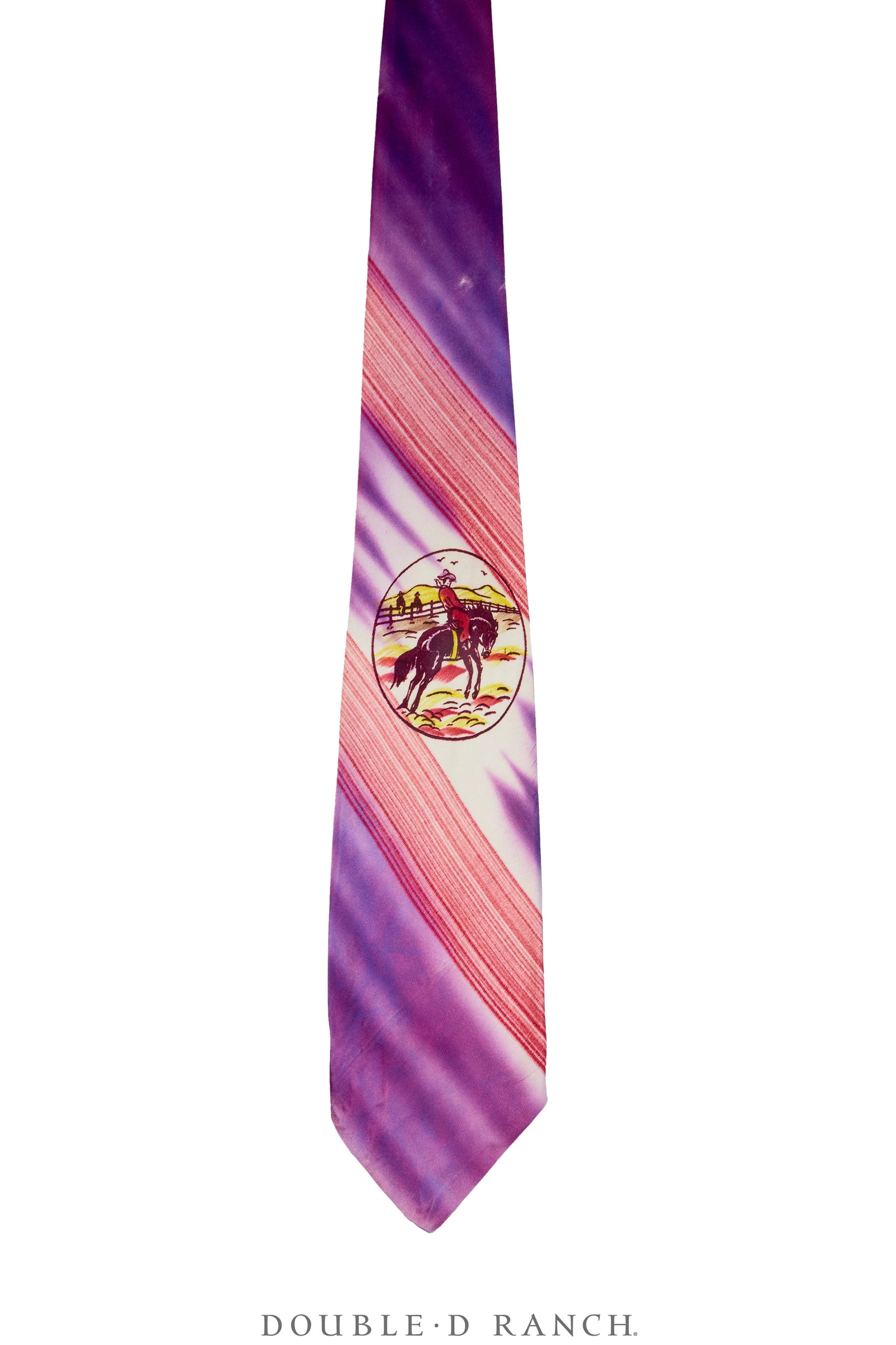 Miscellaneous, Necktie, Western, Hand-Painted, Vintage, 1323