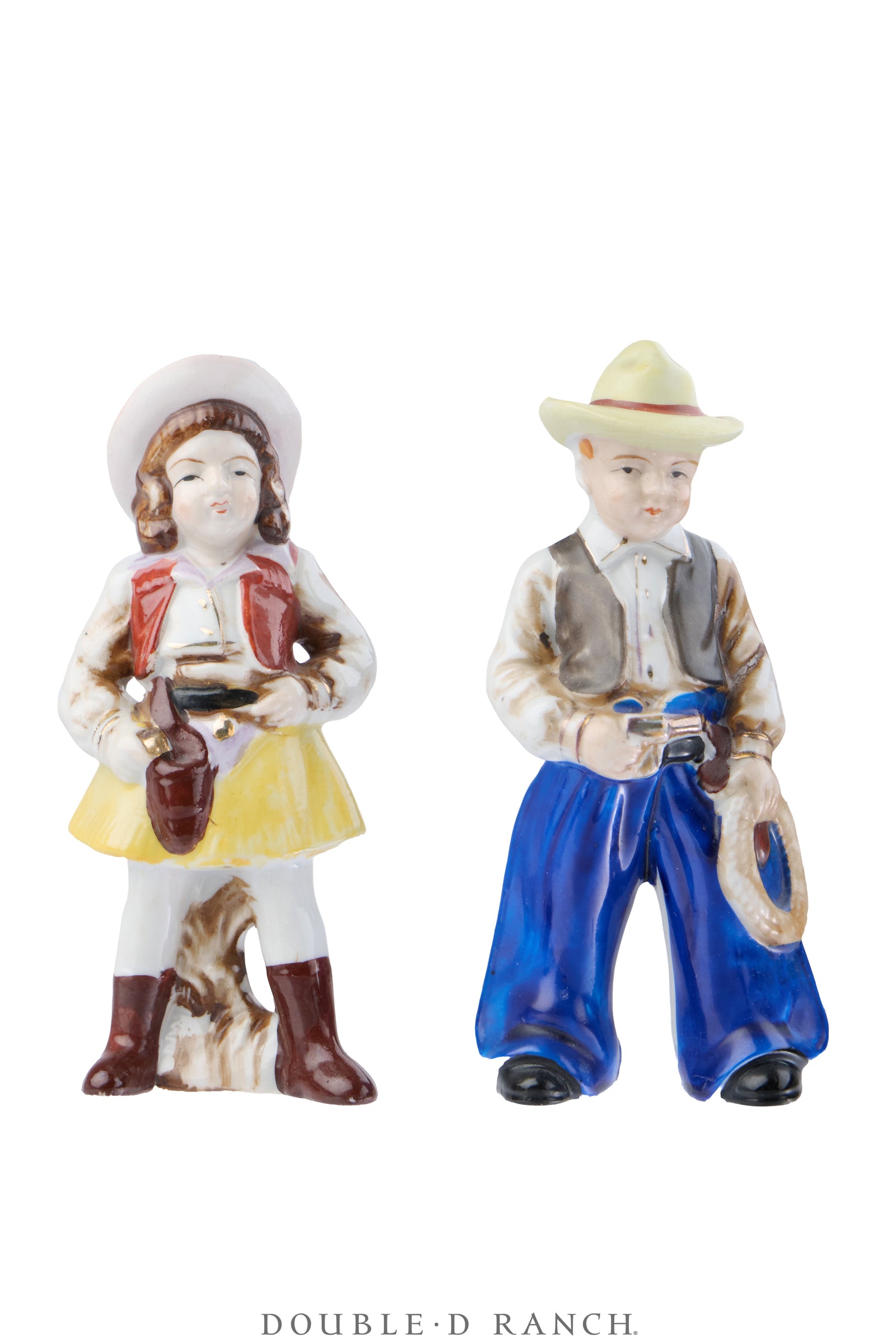 Miscellaneous, Tschoskys, Porcelain, Cowboy & Cowgirl Pair, 6" Vintage ‘50s, 1240