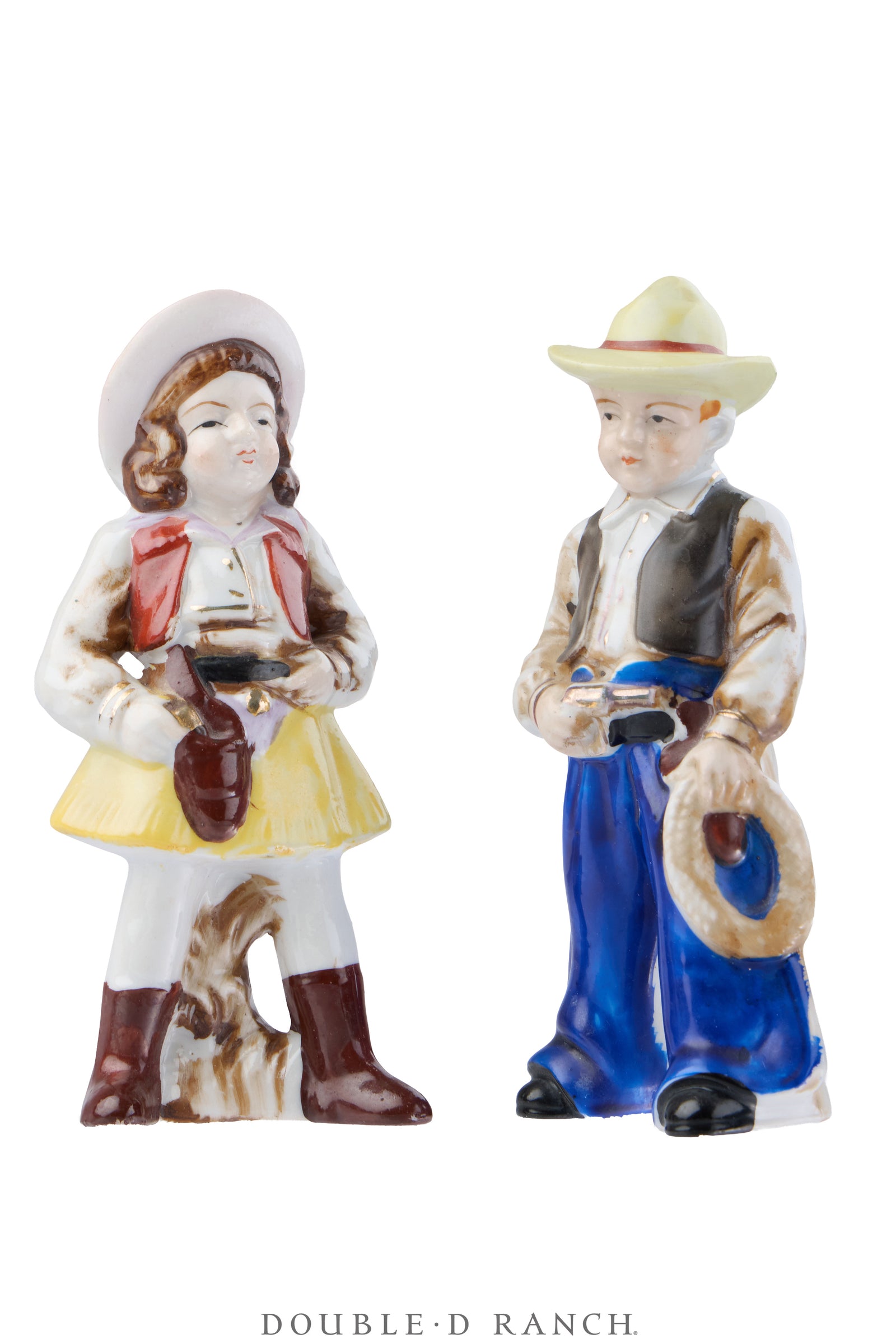 Miscellaneous, Tschoskys, Porcelain, Cowboy & Cowgirl Pair, 6" Vintage ‘50s, 1240