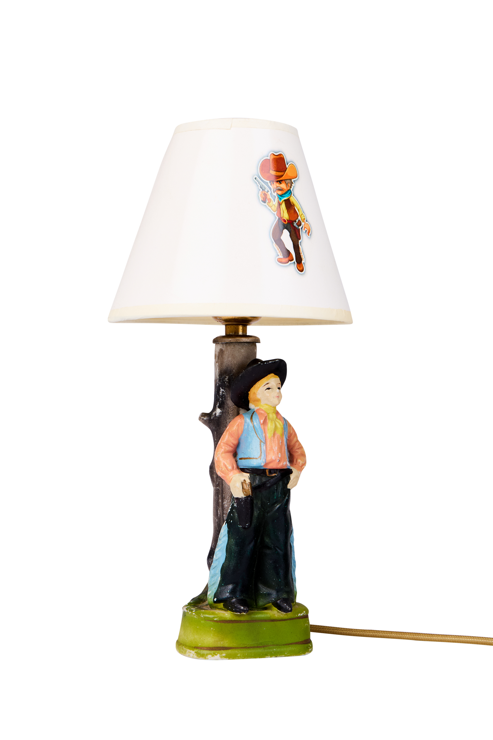 Miscellaneous, Lamp, Cowgirl & Cowboy, Set, Original Shades, Vintage ‘40s, 1249