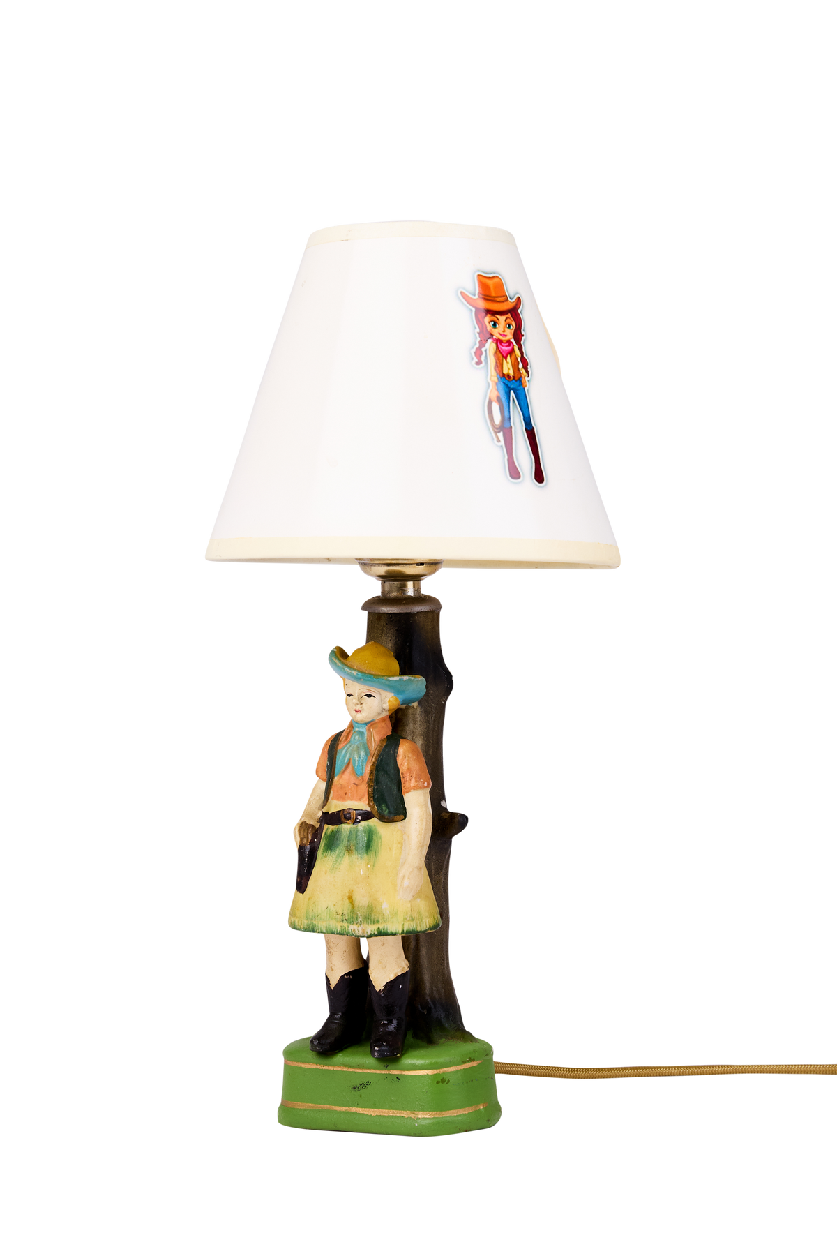 Miscellaneous, Lamp, Cowgirl & Cowboy, Set, Original Shades, Vintage ‘40s, 1249