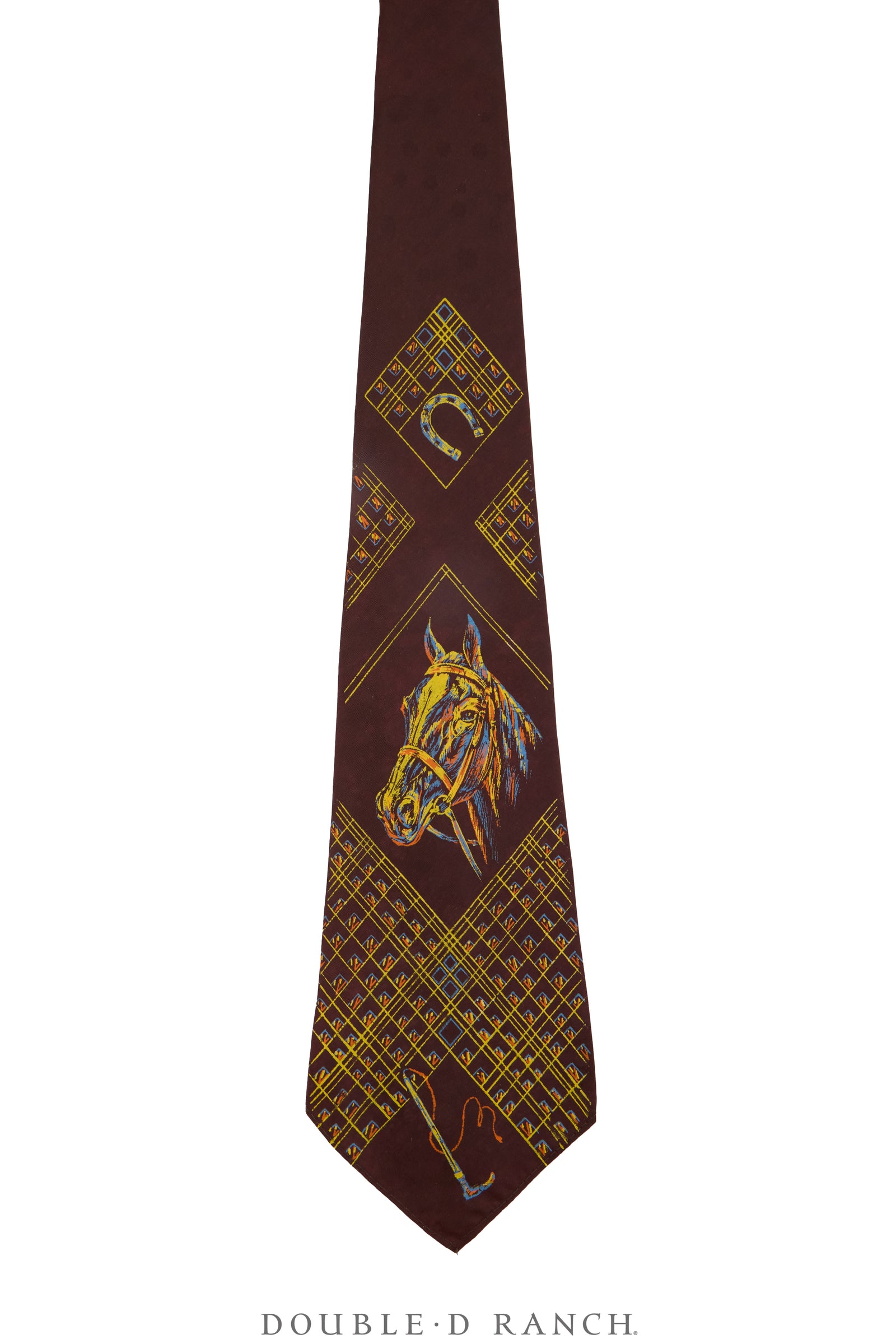 Miscellaneous, Necktie, Western, Hand-Painted, Vintage, 1340