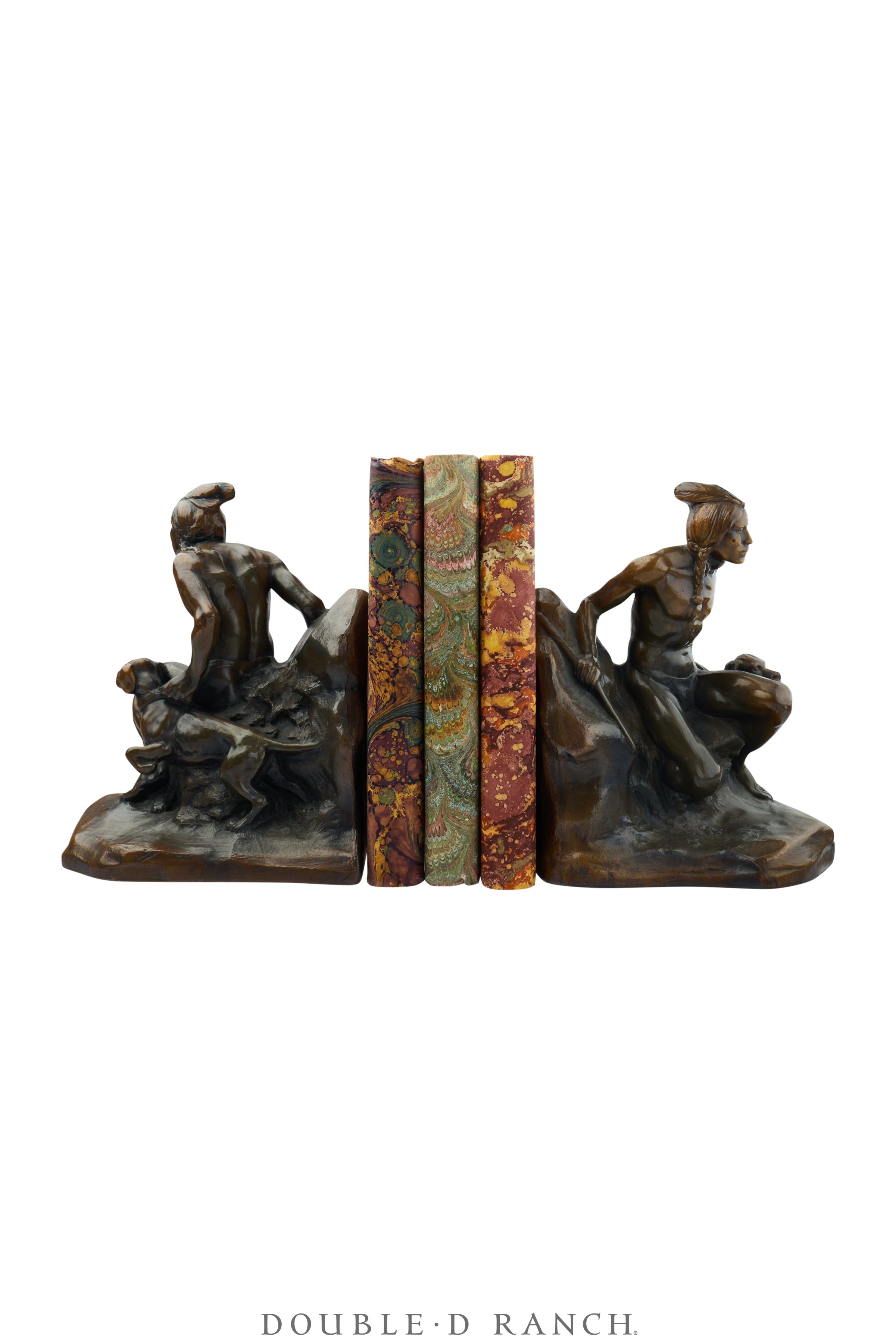 Bookends, Indian Scout With Dog, Carl Valdemar Veith, Vintage, 1346
