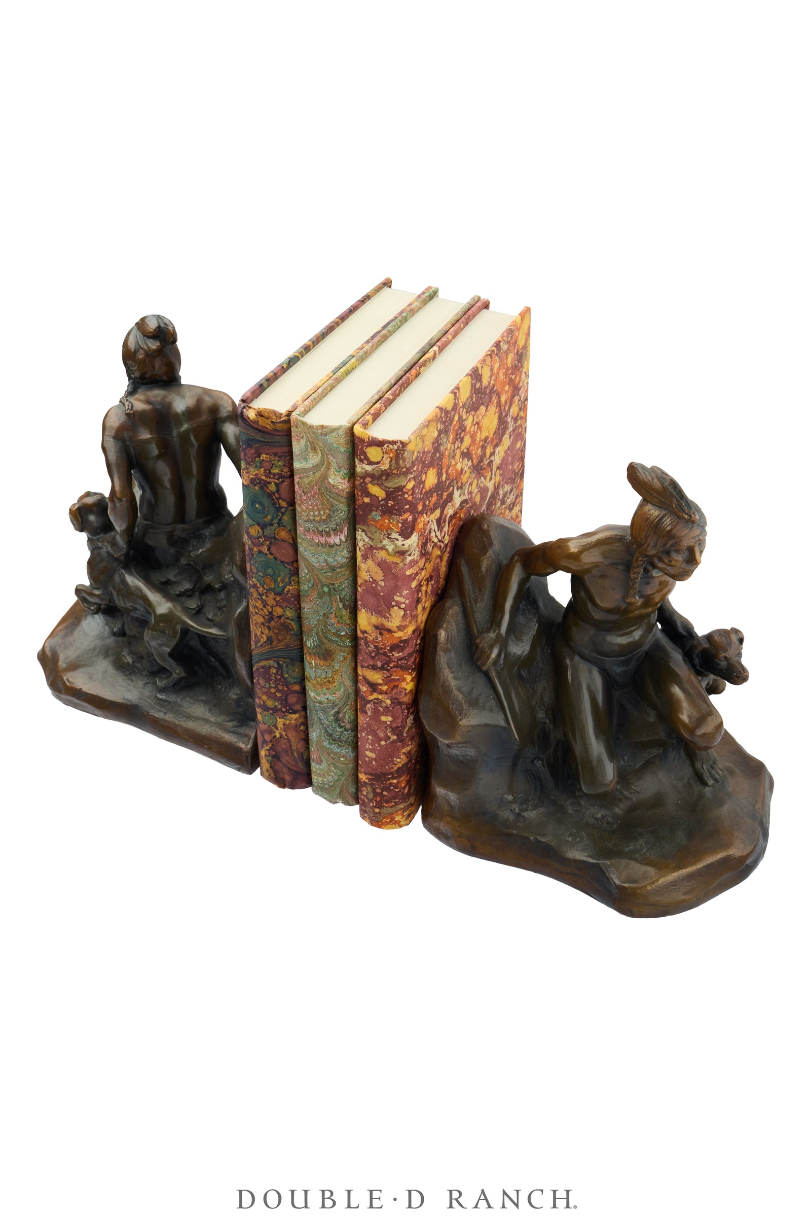Bookends, Indian Scout With Dog, Carl Valdemar Veith, Vintage, 1346