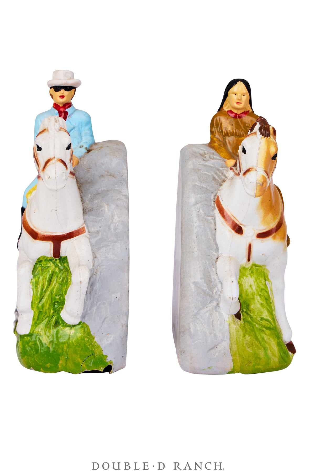 Miscellaneous, Bookends, Lone Ranger & Tonto, Porcelain, Vintage ‘50s, 1354