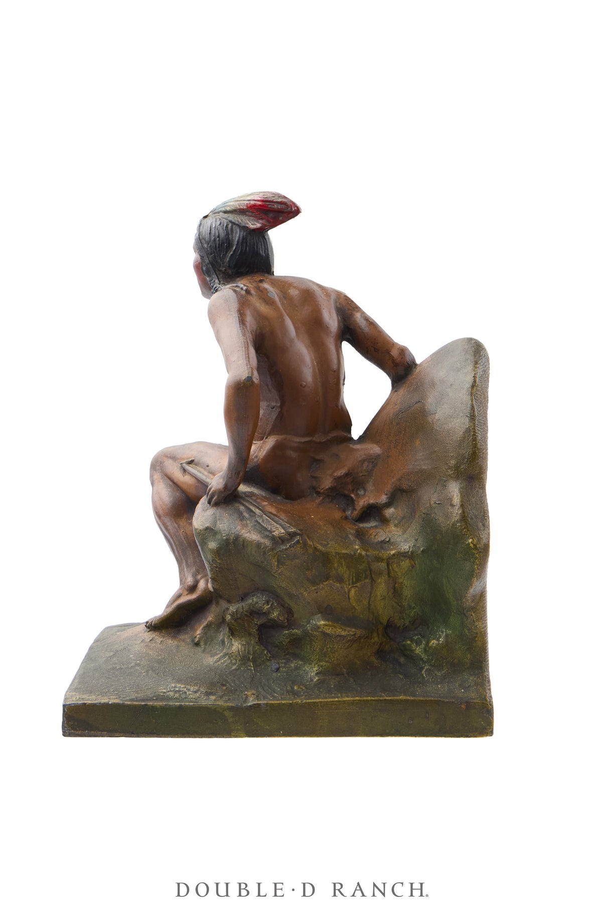 Miscellaneous, Bookends, Bronze, Polychrome, Indian Scout, Vintage ‘30s, 1443
