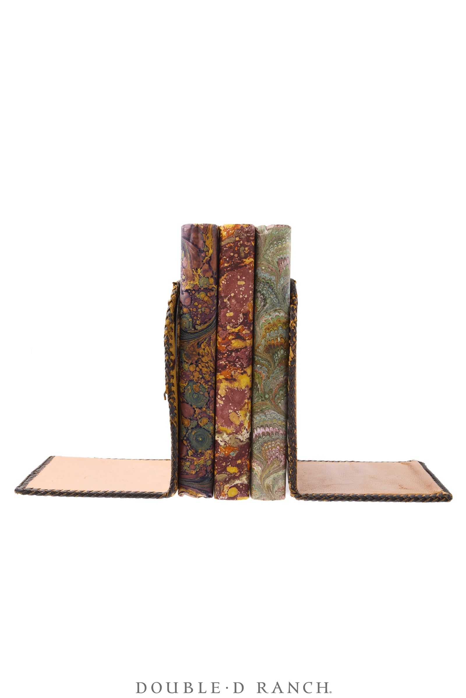 Miscellaneous, Bookends, Hand-Tooled Leather, Floral Scroll,  Vintage, 1444