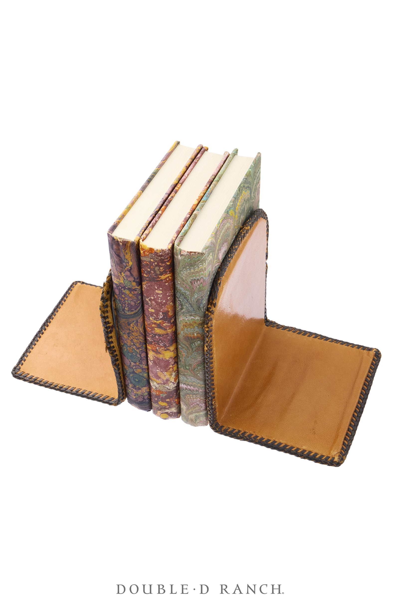 Miscellaneous, Bookends, Hand-Tooled Leather, Floral Scroll,  Vintage, 1444