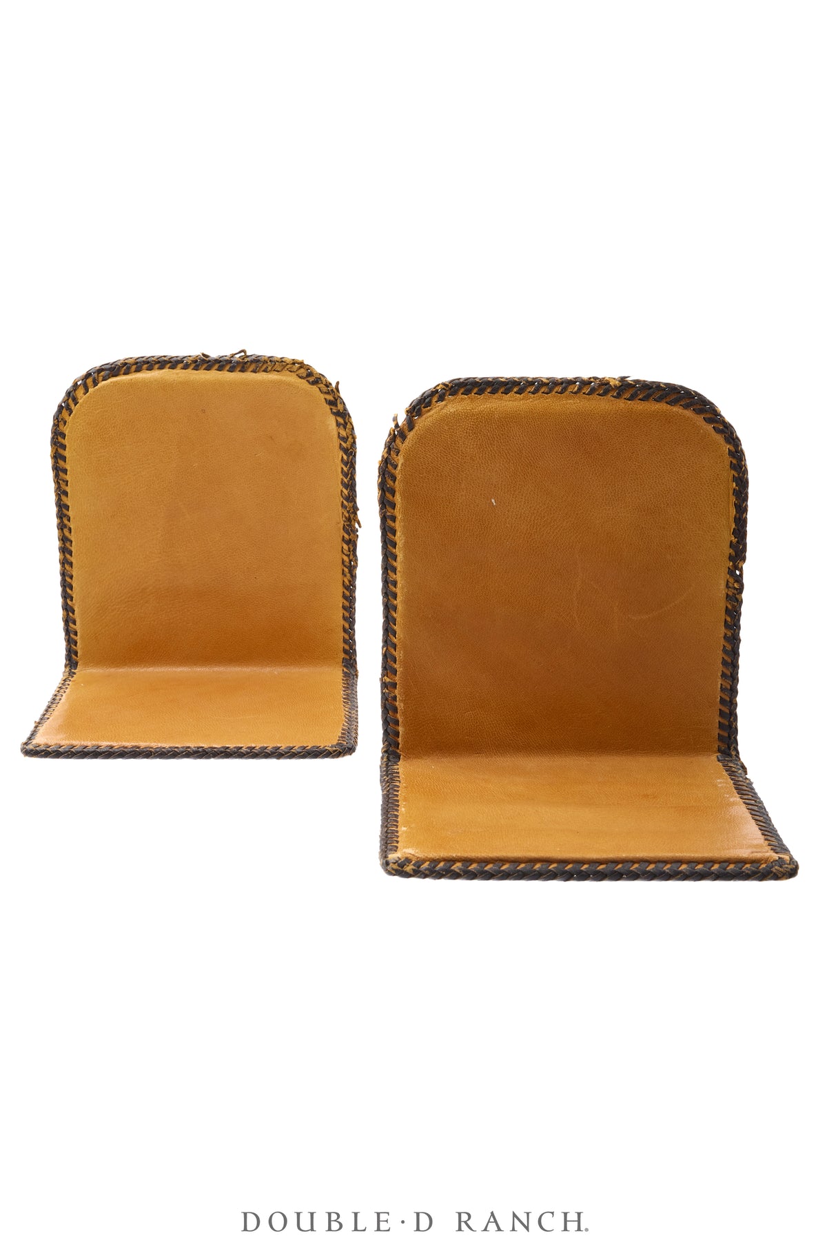 Miscellaneous, Bookends, Hand-Tooled Leather, Floral Scroll,  Vintage, 1444