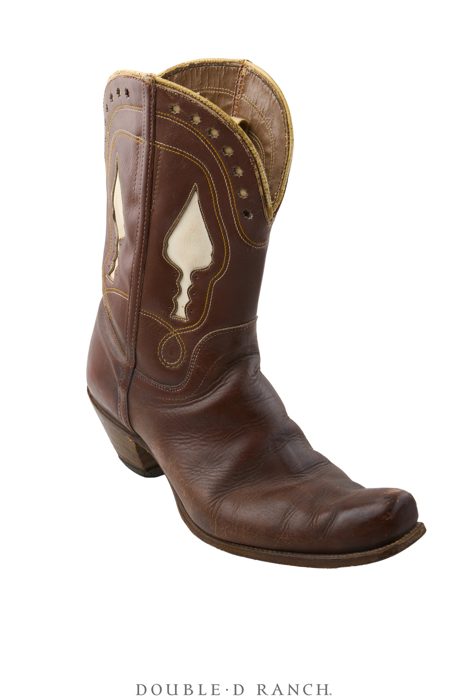 Boot, Vintage, Underlay, Stylized Spade, Snub Nose, Vintage, 1446