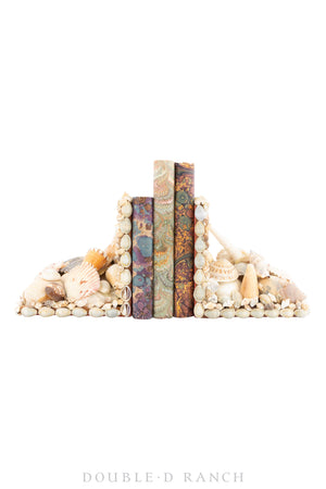 Miscellaneous, Encrusted Shell Book Ends, Vintage, 487