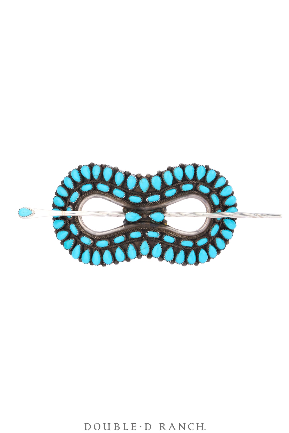 Miscellaneous, Hair Accessory, Ponytail Holder with Stick Slider, Turquoise, Cluster, Mark, Old Pawn, 566