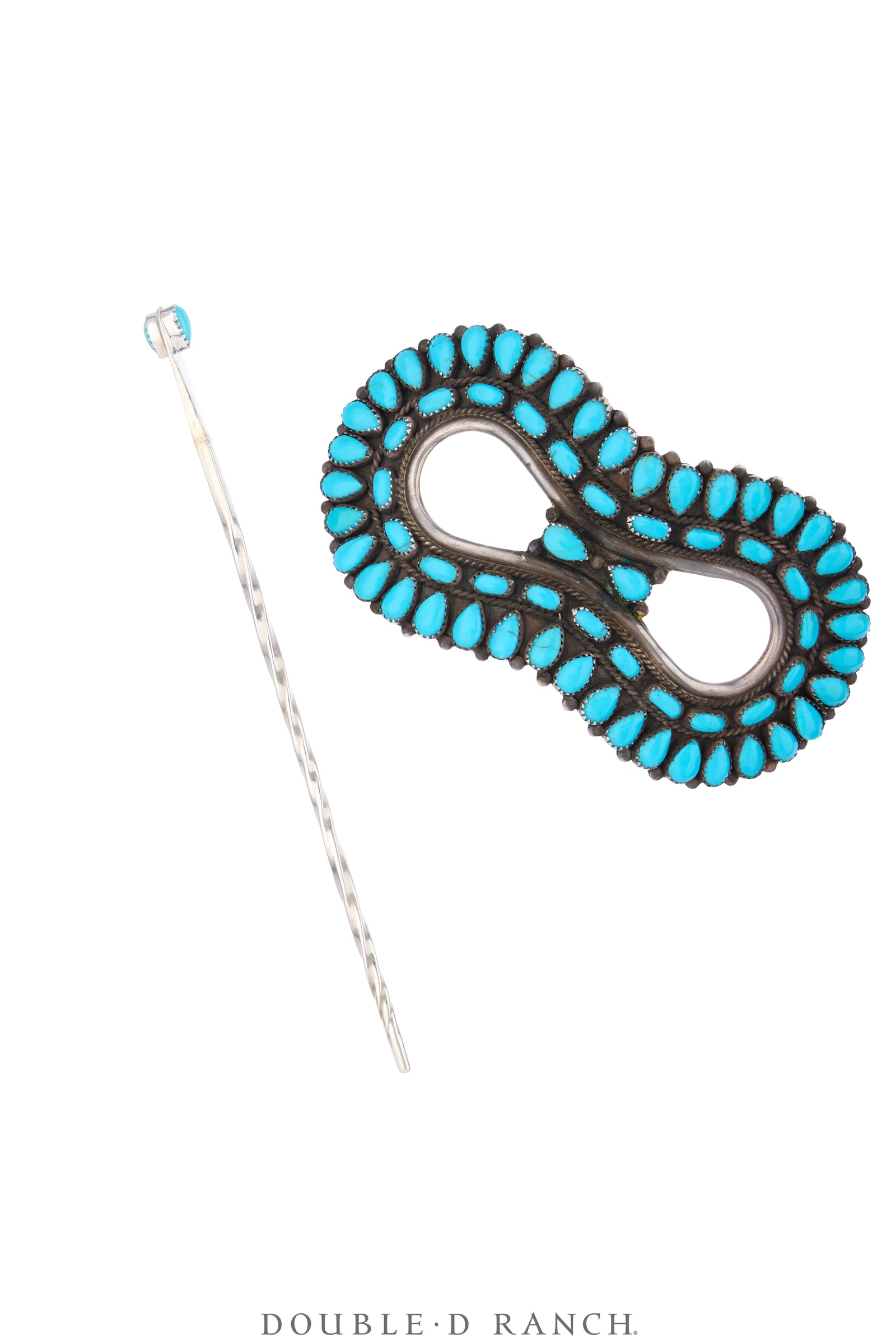 Miscellaneous, Hair Accessory, Ponytail Holder with Stick Slider, Turquoise, Cluster, Mark, Old Pawn, 566