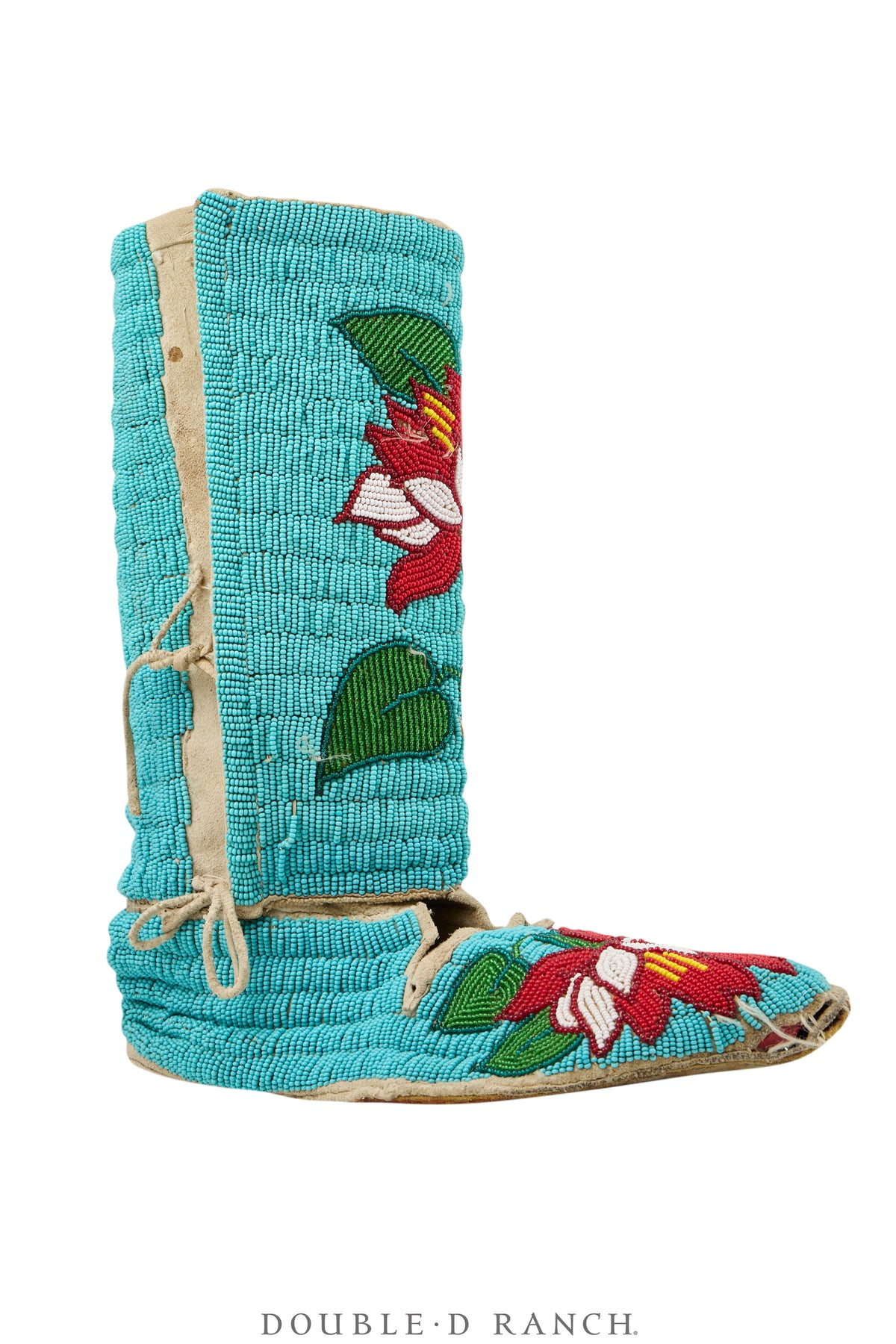 Miscellaneous, Artifact, Moccasins, Beaded, Northern Plains, Floral Motif, Tall, Vintage, 1408
