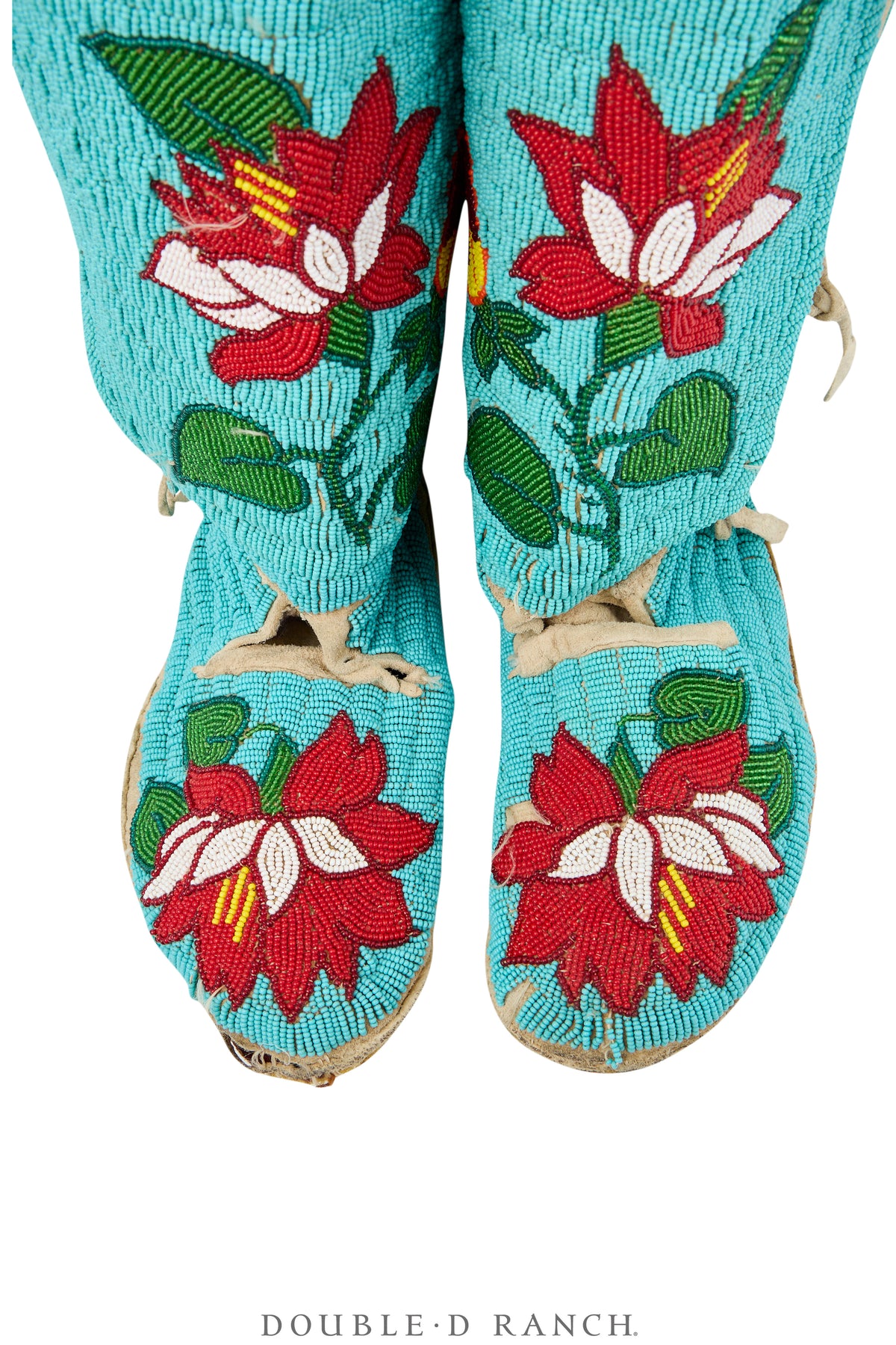 Miscellaneous, Artifact, Moccasins, Beaded, Northern Plains, Floral Motif, Tall, Vintage, 1408