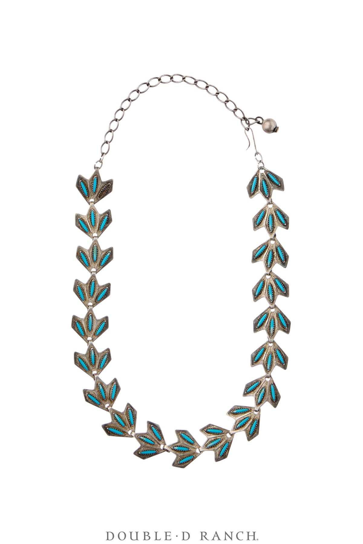 Necklace, Concho, Sterling Silver & Turquoise, Hallmark, Vintage, 3925