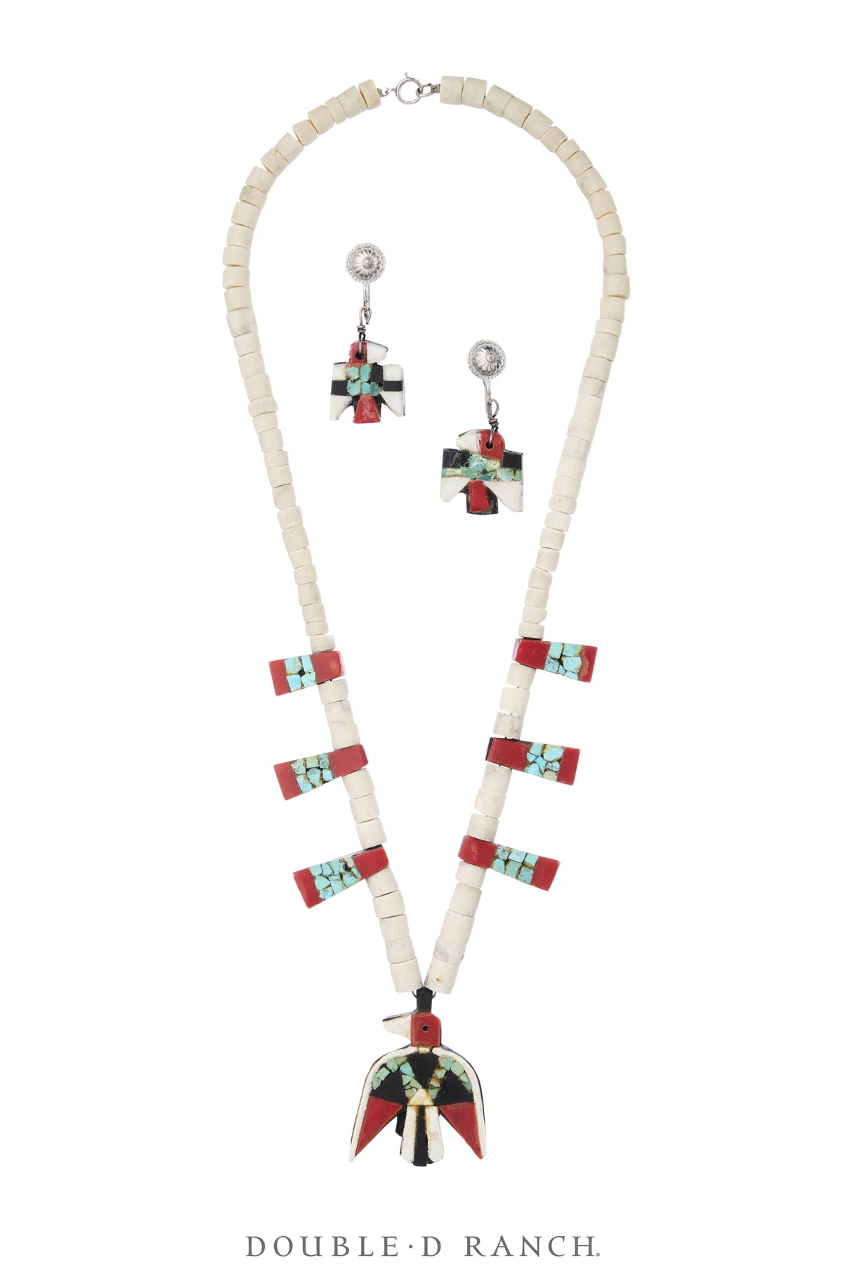 Necklace & Earring Set, Thunderbird, Santo Domingo, Depression, Vintage, 3960