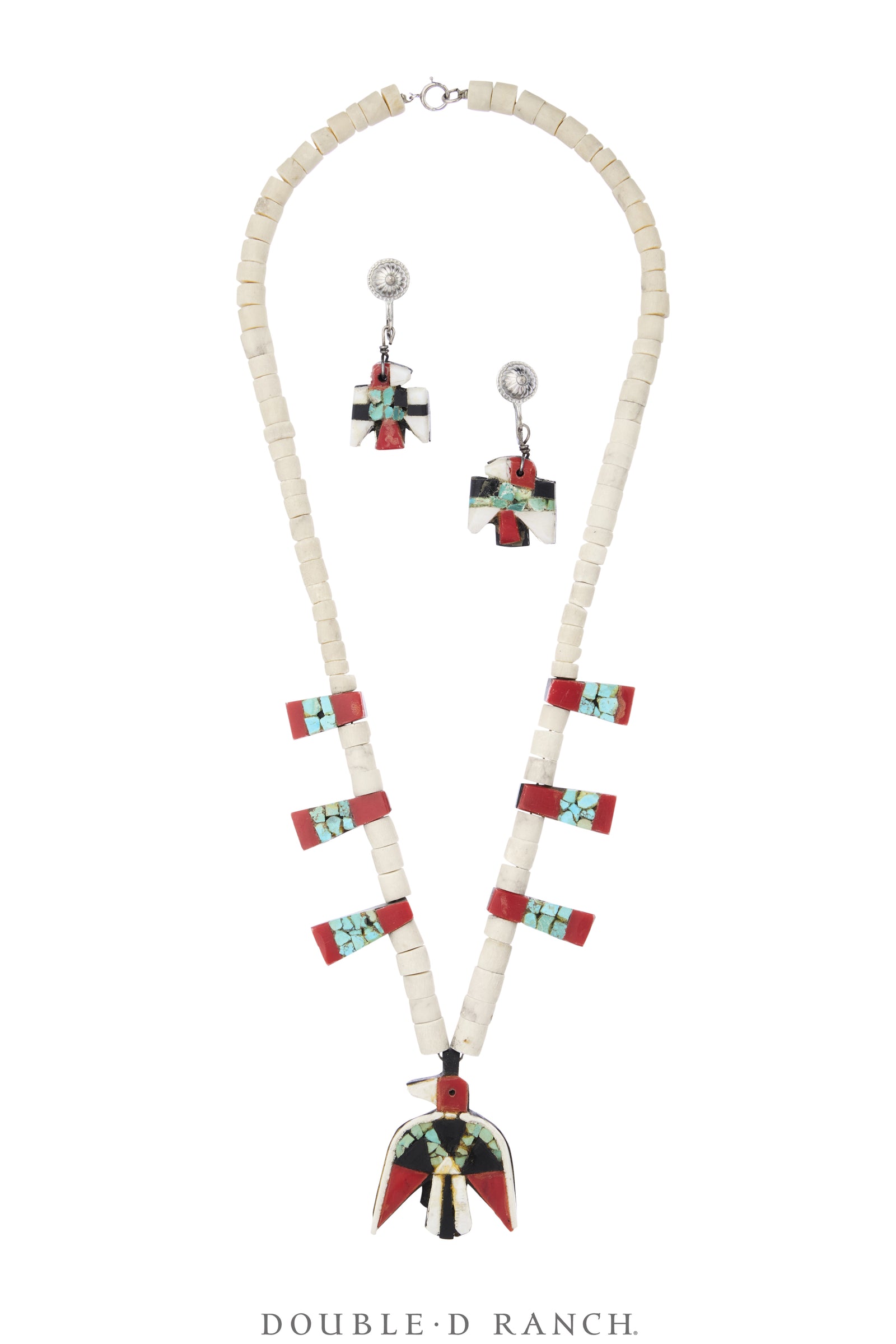 Necklace & Earring Set, Thunderbird, Santo Domingo, Depression, Vintage, 3960