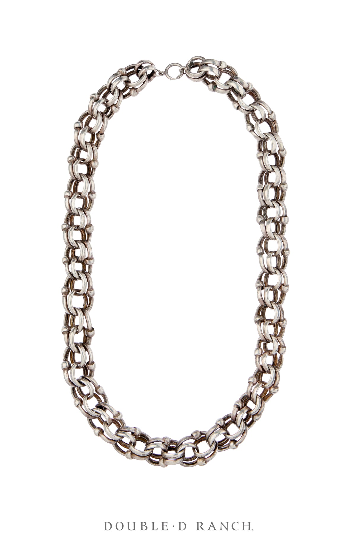 Necklace, Link, Sterling Silver, Handmade, Sans Hallmark, Vintage, 3927