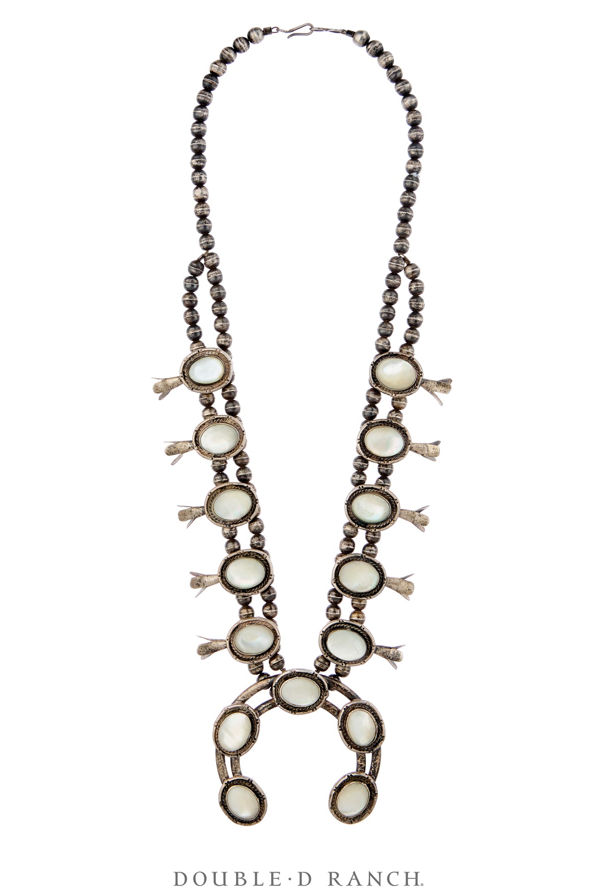 Necklace, Squash Blossom, Mother of Pearl, Sans Hallmark, Vintage, 3930