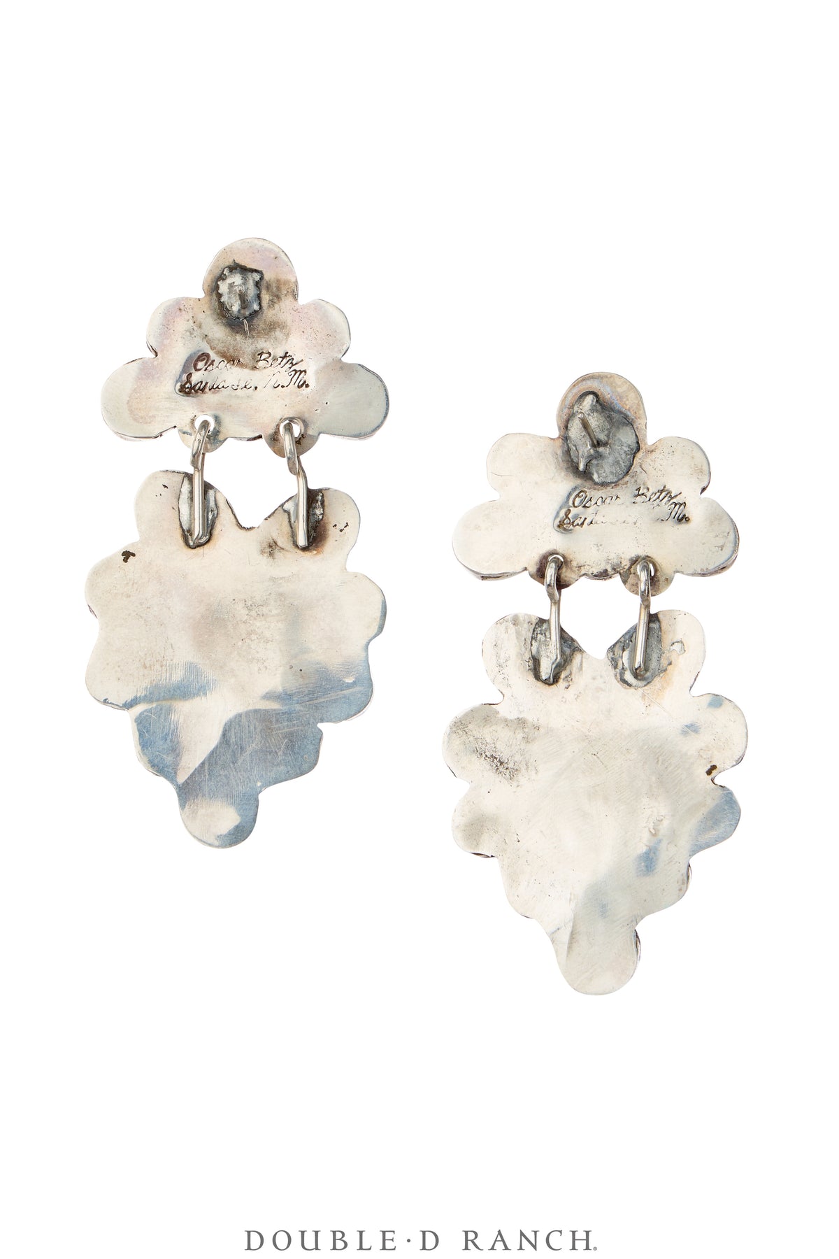 Earrings, Oscar Betz, Chandelier, Turquoise, Mother of Pearl, Coral, Hallmark, Contemporary, 2355