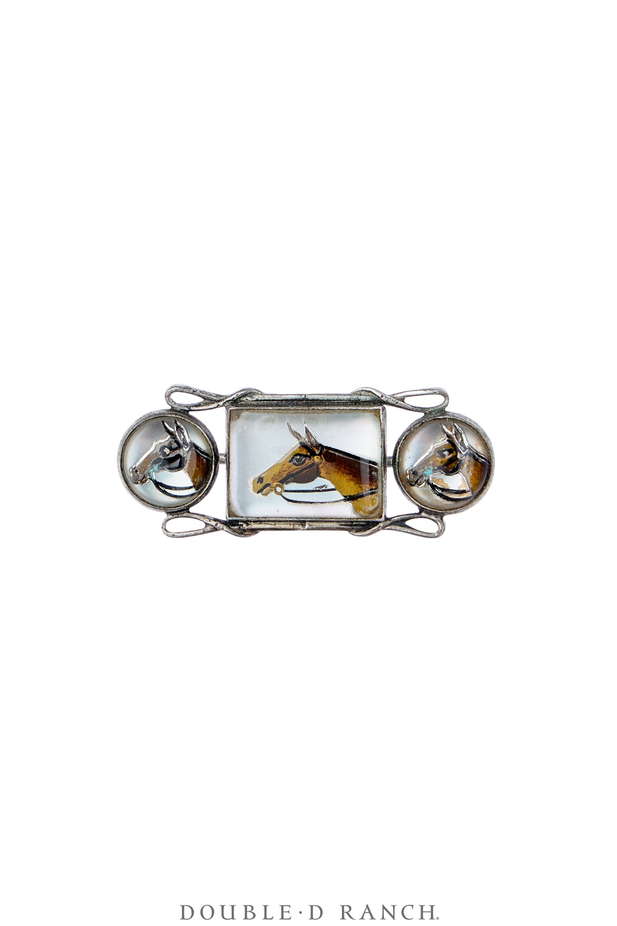 Pin, Intaglio Glass, Equestrian, Hallmark, Vintage, 1307