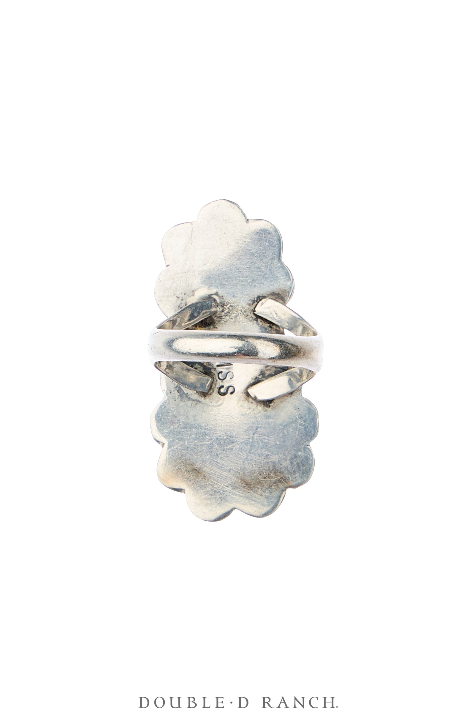 Ring, Natural Stone, Turquoise & Coral, HMSS Hallmark, Vintage ‘40s, 2134