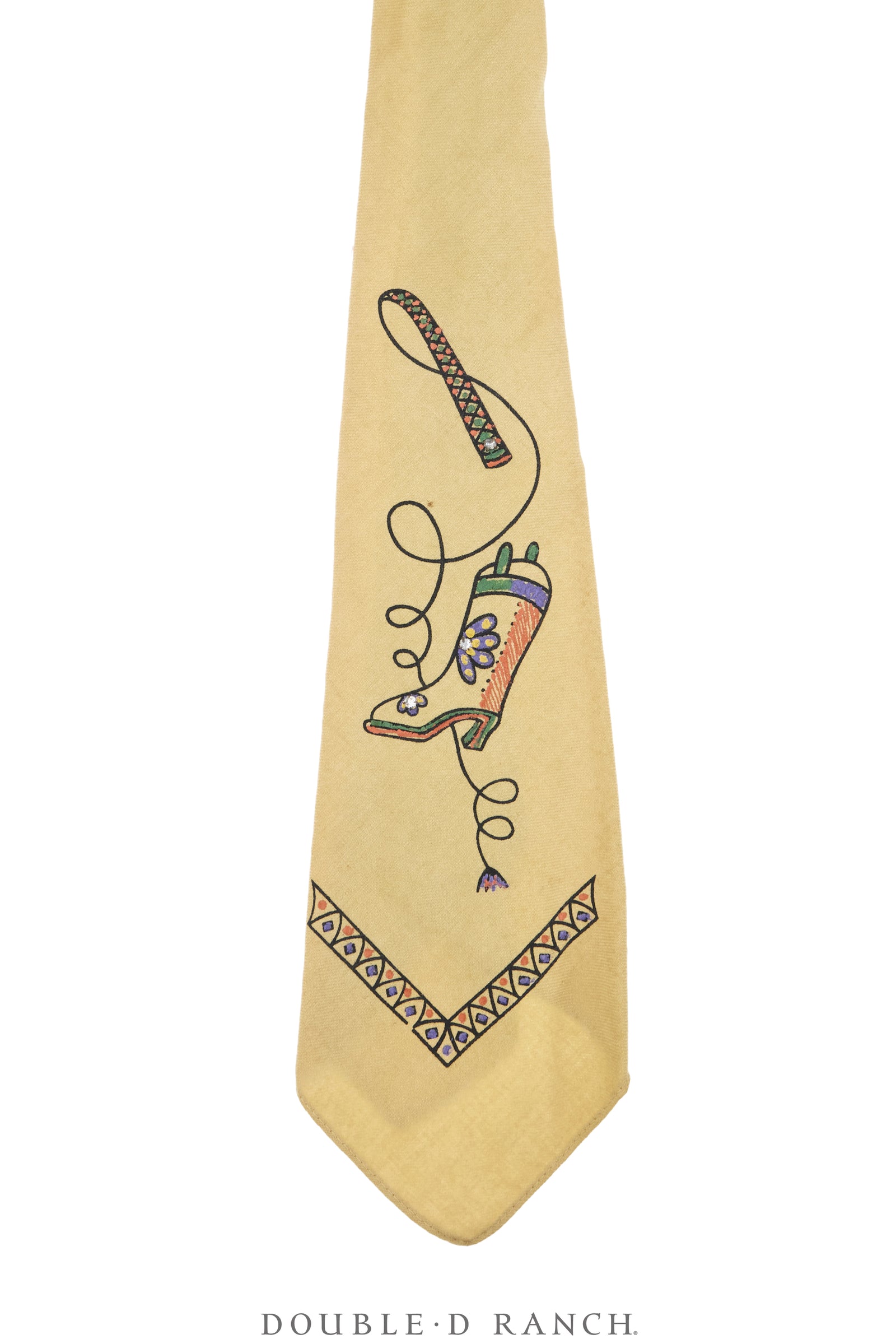 Necktie, Western, Handpainted, Boot, Vintage ‘50s, 263