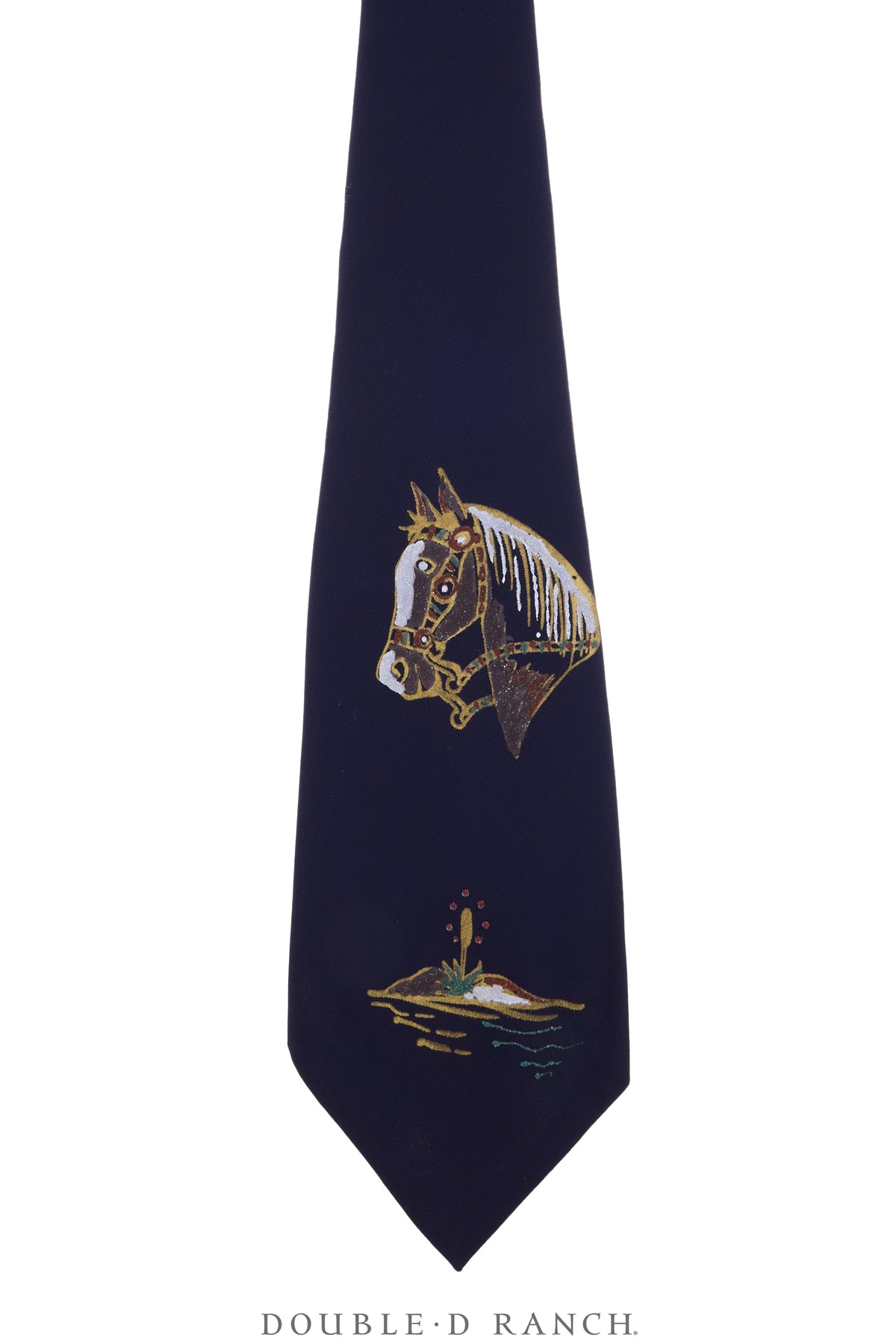 Necktie, Western, Handpainted, Horse, Vintage, ‘50s, 264