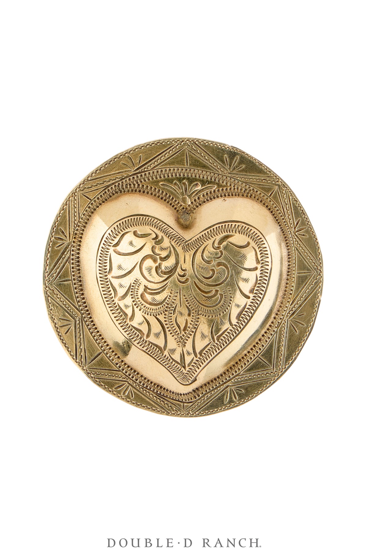 Scarf Slide, Concho, Engraved, Heart, Linda Doyle Hallmark, New Old Stock, 1303