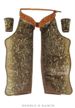 Miscellaneous, Chaps & Matching Gauntlets, Batwing, Spotted Hide, Rare, 1110