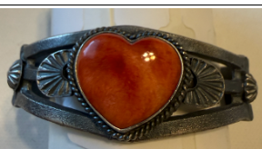 Cuff, Natural Stone, Orange Spiny Oyster, Hallmark, Contemporary, 4177