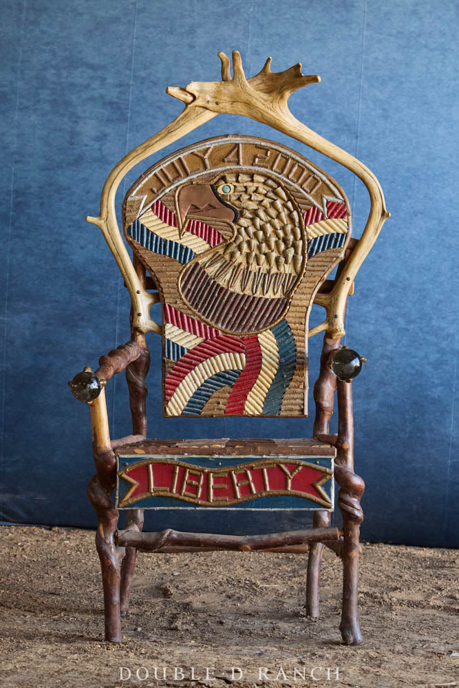 Home, Furniture, Chair, Folk Art, Adirondack, 4th of July, Robert Beaven, Vintage 2000, 288