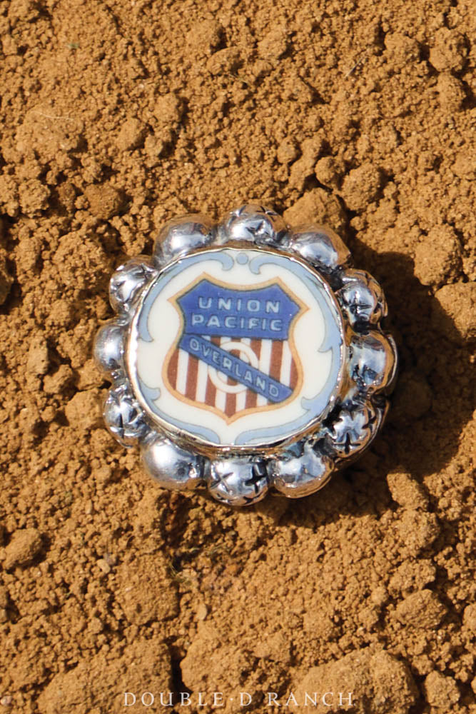 Ring, Dian Malouf, Statement, Railroad China, Union Jack, Hallmark, Contemporary, 1933