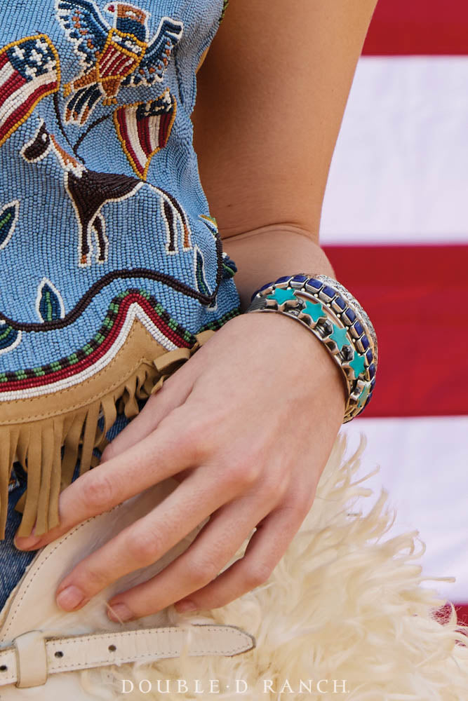 Cuff, Novelty, Turquoise, Stars, Contemporary, 4198