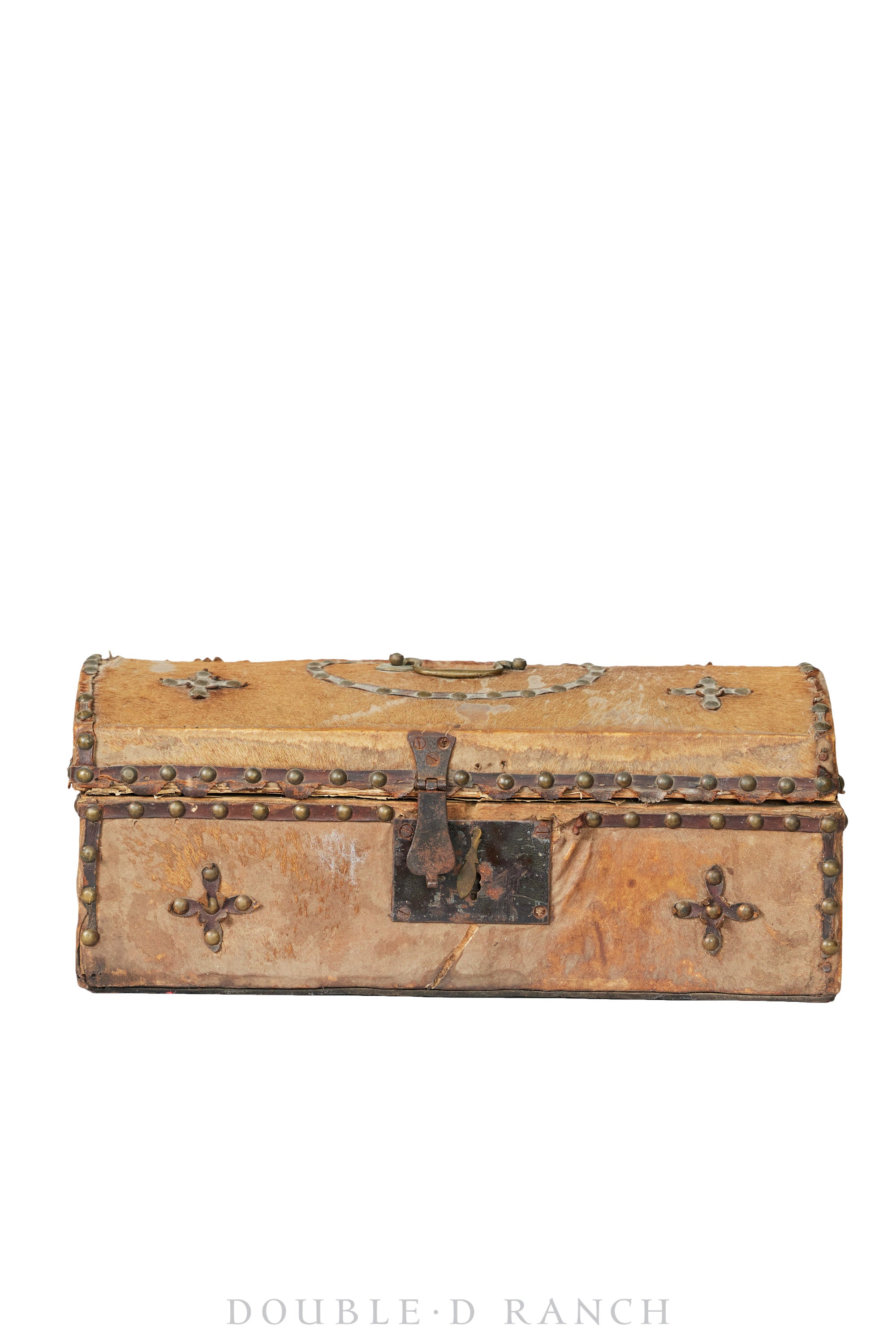Home, Furniture, Trunk, Stagecoach, Hide Covered, Studded, Vintage 1845, 231