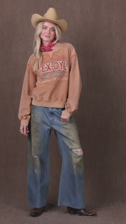 Top, Tex-Oyl Sweatshirt