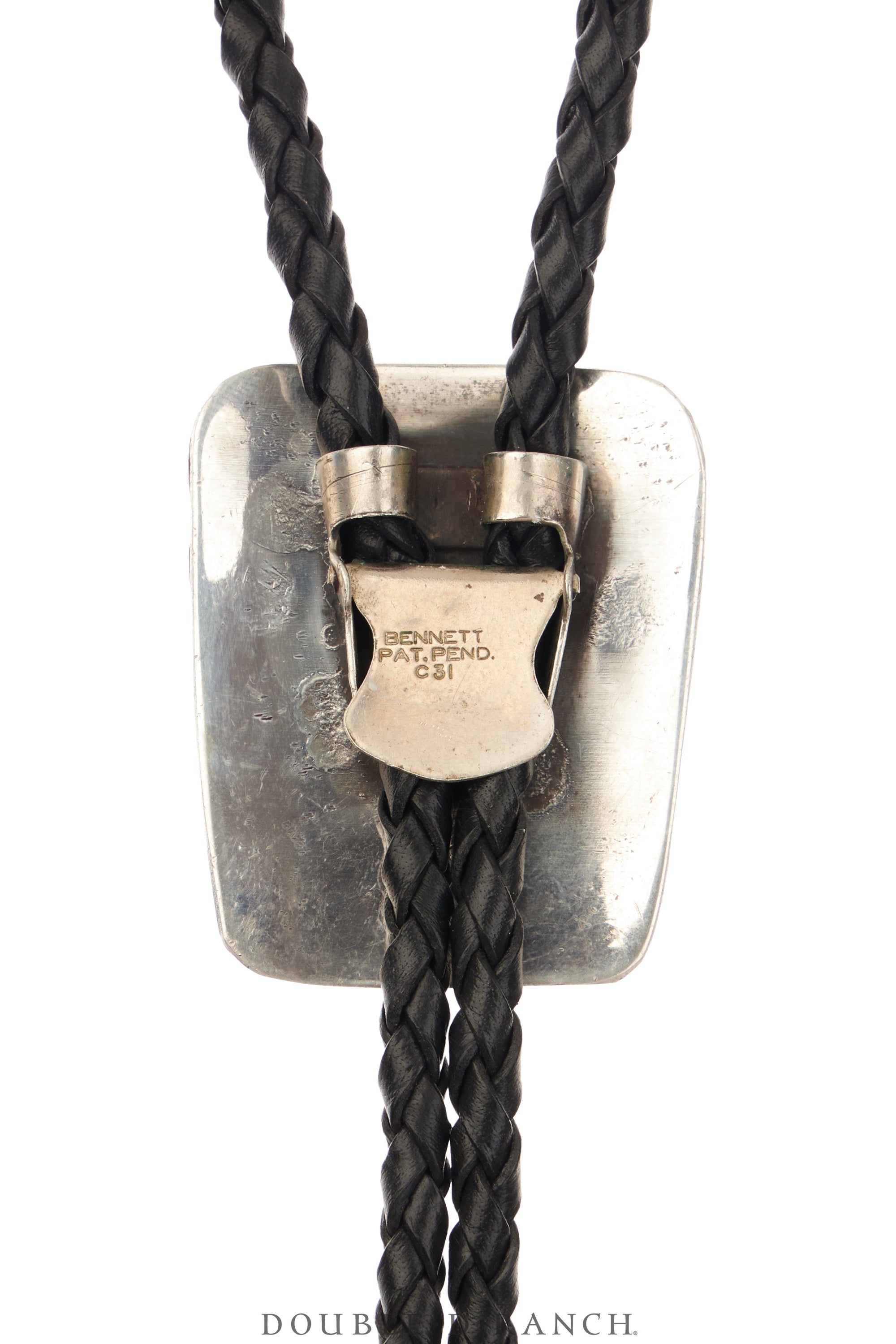 Bolo, Natural Stone, Turquoise, Appliqué, Vintage Mid-Century, 3668