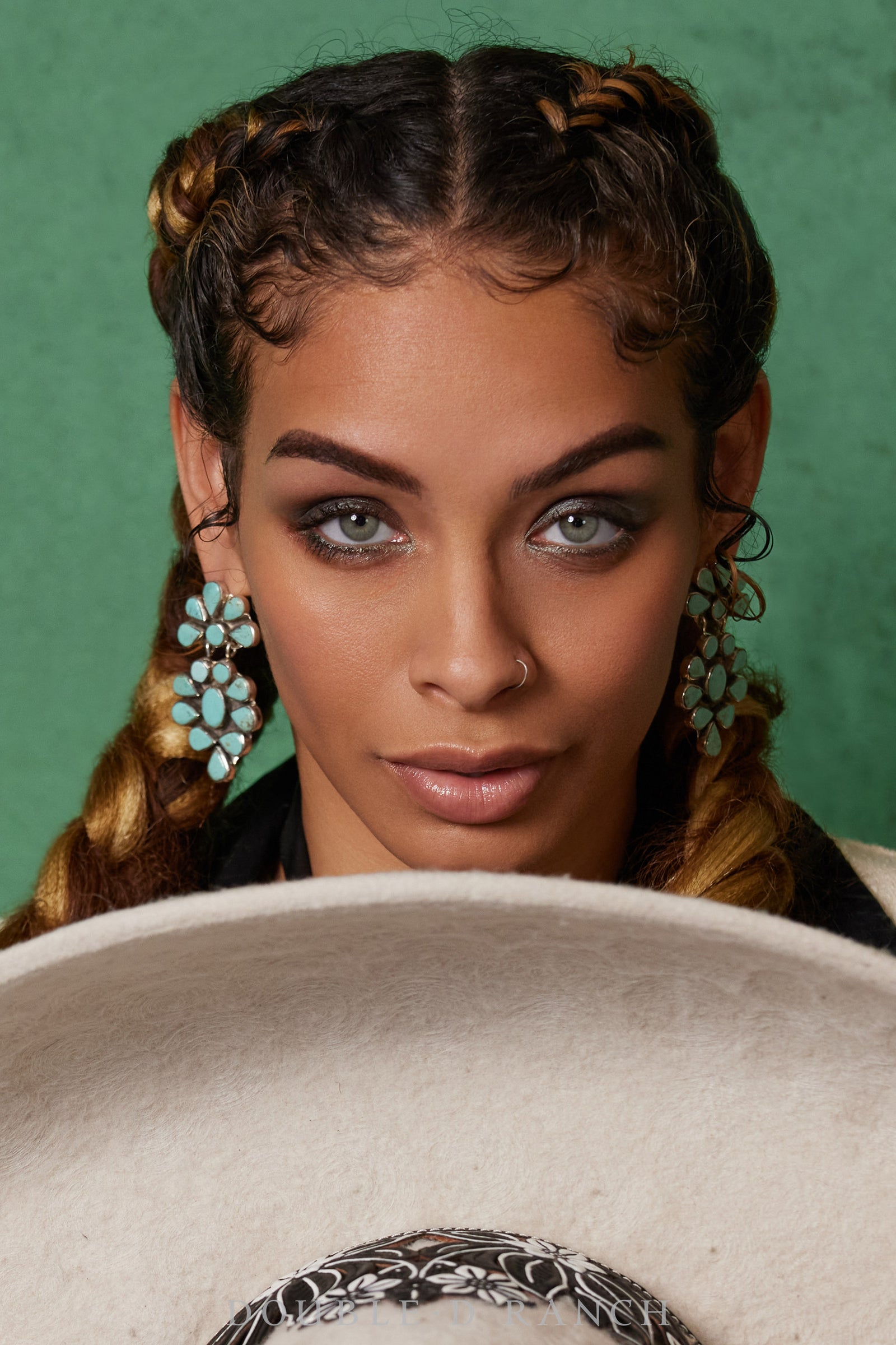 Earrings, Oscar Betz, Triangle, Turquoise, Hallmark, 512T2