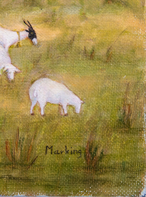 Art, Landscape, Herding Sheep, Signed, Vintage, 1001