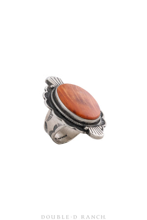 Ring, Orange Spiny Oyster, Single Stone,  Hallmark, Contemporary, 792