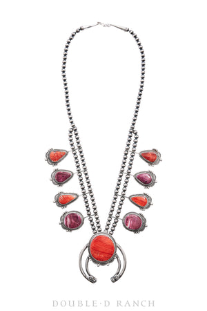 Necklace, Statement, Purple & Red Spiny Oyster, Earrings Included, Hallmark, Contemporary, 1756