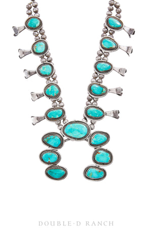 Necklace, Squash Blossom, Turquoise, Hallmark, Vintage ‘70s, 1737